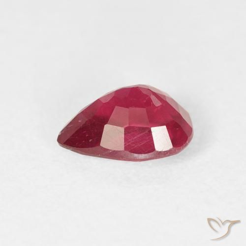 Rubis Rouge Rosâtre naturelle En forme de poire, 1.04 ct, VS-SI