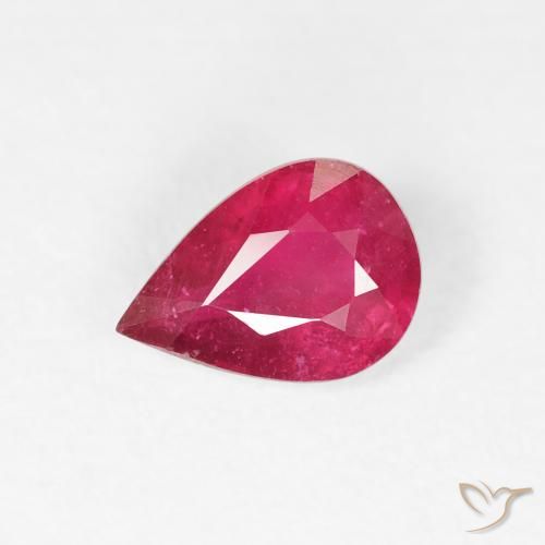 0.90ct Naturel Rouge moyen Rubis, En forme de poire, VS-SI