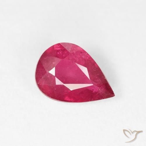 Rubis Rouge moyen naturelle En forme de poire, 0.90 ct, VS-SI