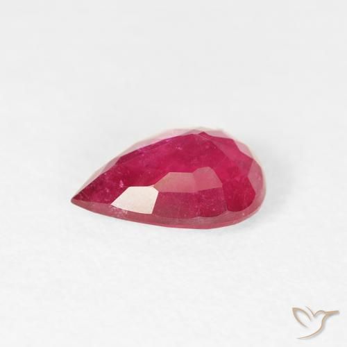 Rubis Rouge moyen naturelle En forme de poire, 0.90 ct, VS-SI