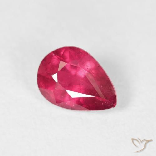 Rubis Rouge léger naturelle En forme de poire, 0.91 ct, VS-SI
