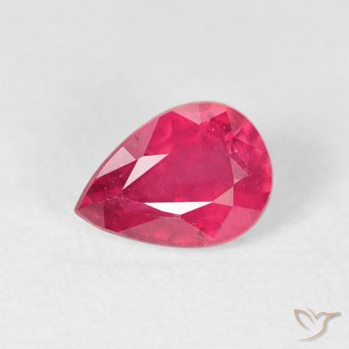 1.01ct Naturel Rouge Rosâtre Rubis, En forme de poire, VS-SI
