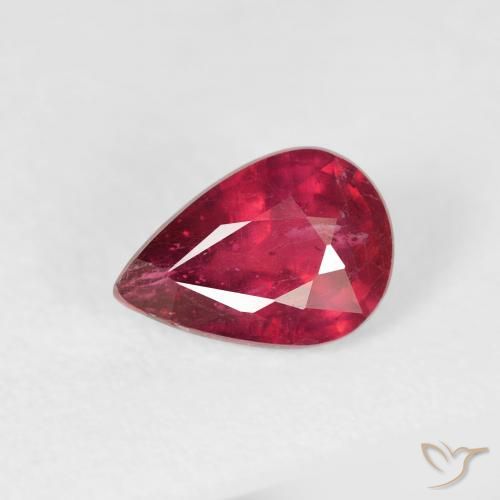 1.08ct Naturel Rouge moyen Rubis, En forme de poire, VS-SI