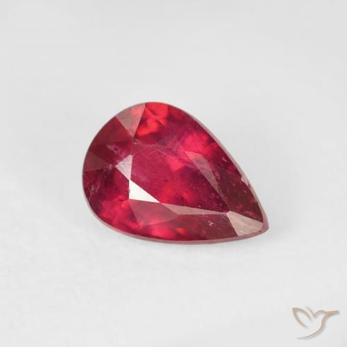 Rubis Rouge moyen naturelle En forme de poire, 1.08 ct, VS-SI