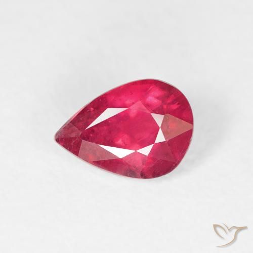 0.86ct Naturel Rouge moyen Rubis, En forme de poire, VS-SI