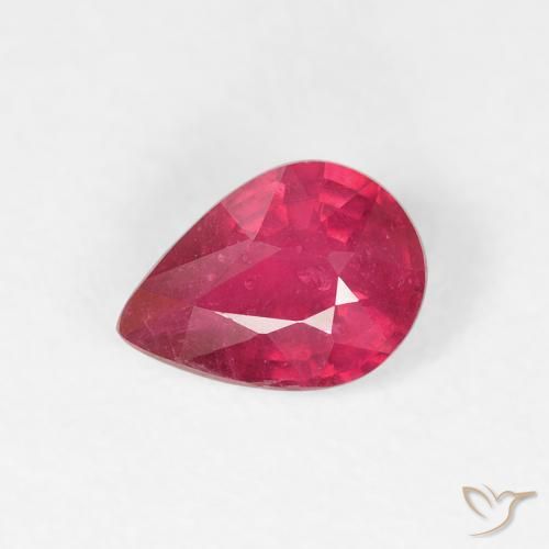 0.86ct Naturel Cramoisi profond Rubis, En forme de poire, VS-SI