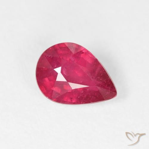 Rubis Cramoisi profond naturelle En forme de poire, 0.86 ct, VS-SI