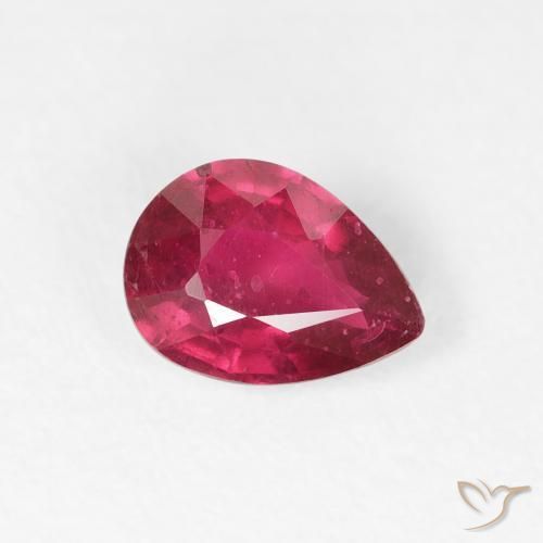 Rubis Rouge moyen naturelle En forme de poire, 1.02 ct, VS-SI