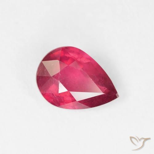 Rubis Rose rougeâtre naturelle En forme de poire, 0.91 ct, VS-SI