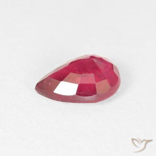 Rubis Rose rougeâtre naturelle En forme de poire, 0.91 ct, VS-SI