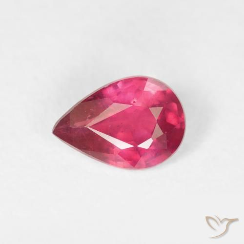 0.79ct Naturel Rose rougeâtre Rubis, En forme de poire, VS-SI
