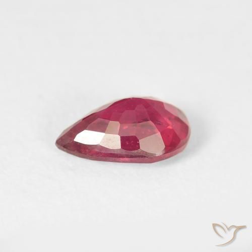Rubis Rose rougeâtre naturelle En forme de poire, 0.79 ct, VS-SI