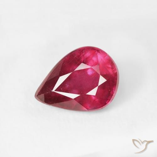 1.04ct Naturel Rouge moyen Rubis, En forme de poire, VS-SI