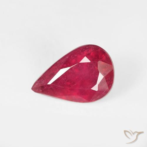 0.82ct Naturel Rouge confiture Rubis, En forme de poire, VS-SI