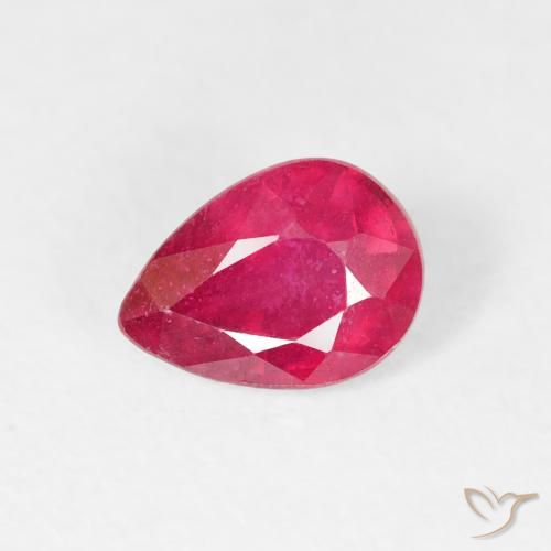 0.91ct Naturel Rose rougeâtre Rubis, En forme de poire, VS-SI