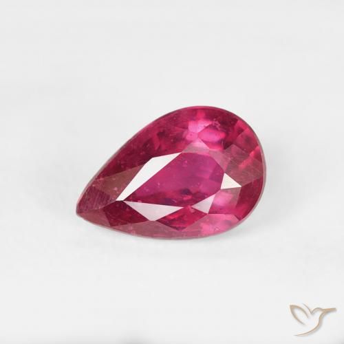 0.70ct Naturel Rouge léger Rubis, En forme de poire, VS-SI