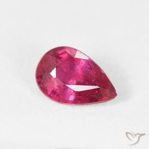Rubis Rouge léger naturelle En forme de poire, 0.70 ct, VS-SI