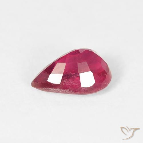 Rubis Rouge léger naturelle En forme de poire, 0.70 ct, VS-SI