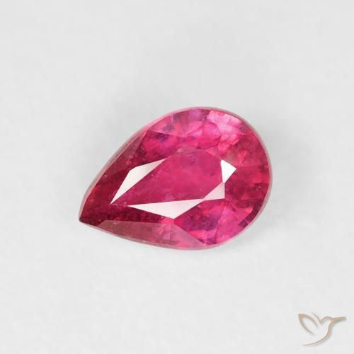 0.49ct Naturel Rouge léger Rubis, En forme de poire, VS-SI