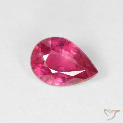 Rubis Rouge léger naturelle En forme de poire, 0.49 ct, VS-SI