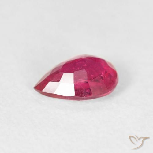 Rubis Rouge léger naturelle En forme de poire, 0.49 ct, VS-SI