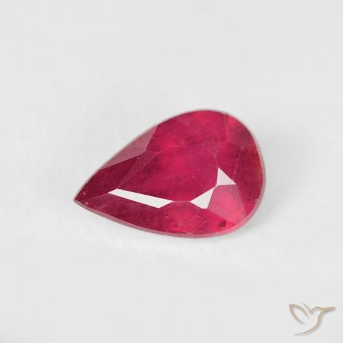 Rubis Cramoisi profond naturelle En forme de poire, 0.52 ct, VS-SI