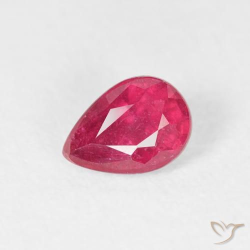 0.62ct Naturel Rouge Rosâtre Rubis, En forme de poire, VS-SI