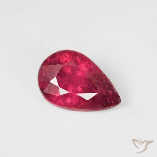 Rubis Cramoisi profond naturelle En forme de poire, 0.51 ct, VS-SI