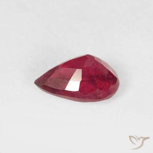 Rubis Cramoisi profond naturelle En forme de poire, 0.51 ct, VS-SI