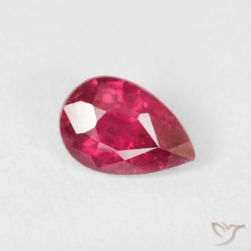 Rubis Cramoisi profond naturelle En forme de poire, 0.74 ct, VS-SI