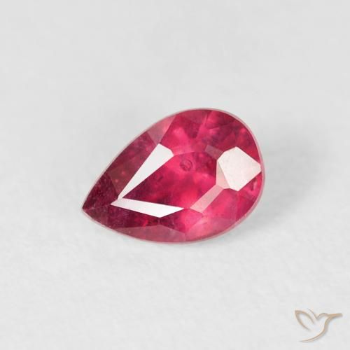 0.62ct Naturel Rouge moyen Rubis, En forme de poire, VS-SI