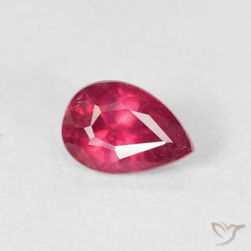 Rubis Rouge moyen naturelle En forme de poire, 0.62 ct, VS-SI