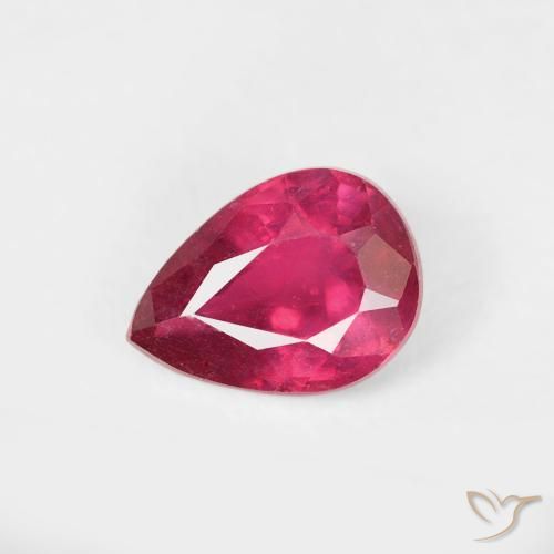 0.78ct Naturel Rouge moyen Rubis, En forme de poire, VS-SI
