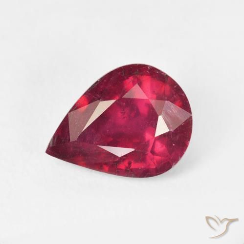 2.52ct Naturel Rouge Rosâtre Rubis, En forme de poire, VS
