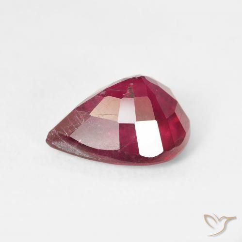Rubis Rouge Rosâtre naturelle En forme de poire, 2.52 ct, VS