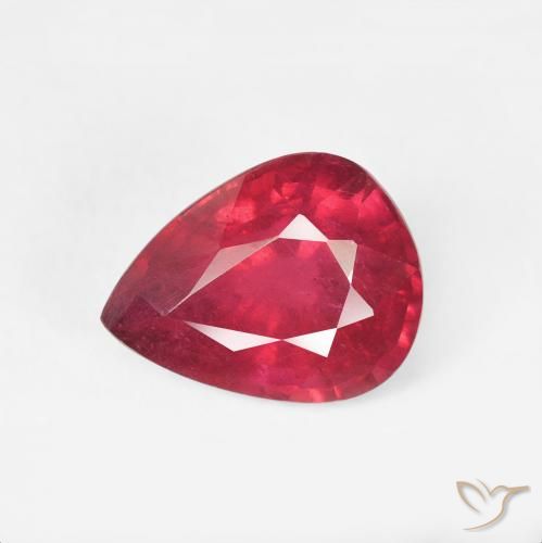2.55ct Naturel Rouge moyen Rubis, En forme de poire, VS