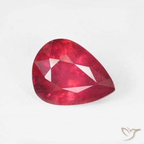 Rubis Rouge moyen naturelle En forme de poire, 2.55 ct, VS