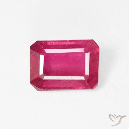 1.24ct Naturel Rose rougeâtre Rubis, Taille émeraude, VS