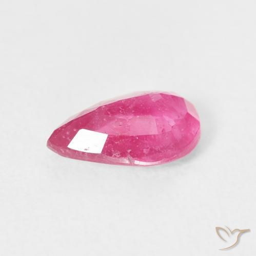Rubis Rouge Rosâtre naturelle En forme de poire, 1.24 ct, VS