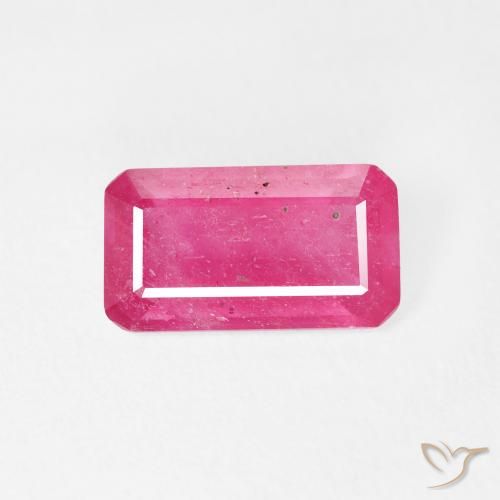 2.69ct Naturel Rouge Rosâtre Rubis, Taille émeraude, VS