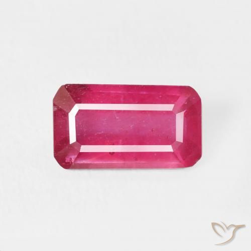 2.38ct Naturel Rouge léger Rubis, Taille émeraude, VS
