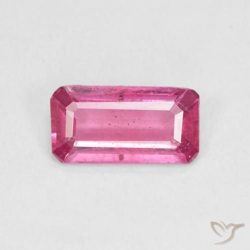 1.24ct Naturel Rose vif Rubis, Taille émeraude, VS-SI