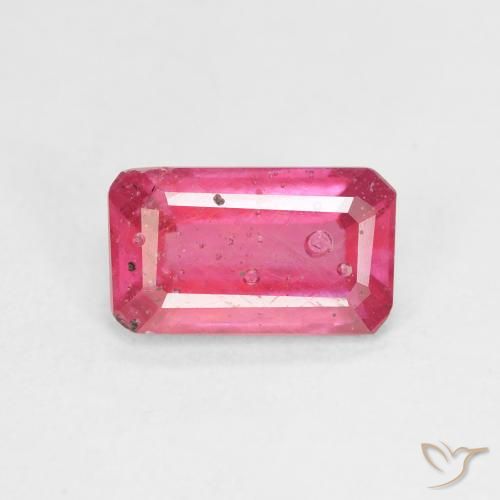 2.66ct Naturel Rose magenta Rubis, Taille émeraude, VS-SI