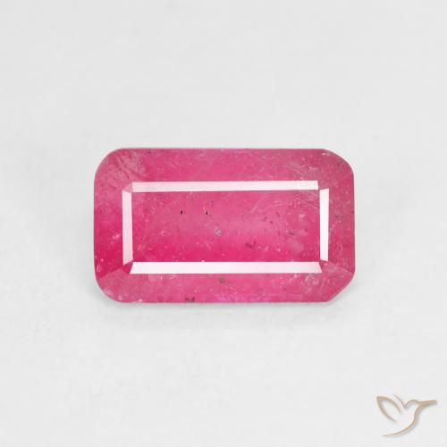 2.49ct Naturel Rose vif Rubis, Taille émeraude, VS-SI