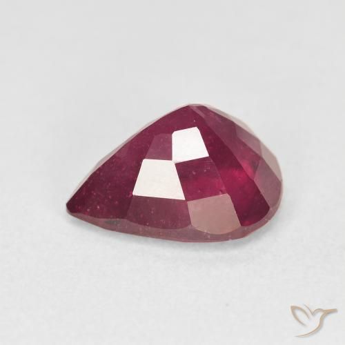 Rubis Rouge Rosâtre naturelle En forme de poire, 4.12 ct, VS