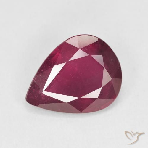 4.11ct Naturel Rouge foncé Rubis, En forme de poire, VS