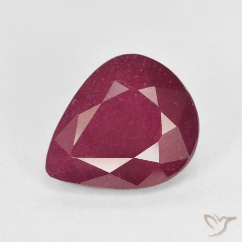 6.51ct Naturel Rouge foncé Rubis, En forme de poire, VS
