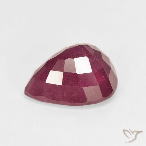 Rubis Rouge foncé naturelle En forme de poire, 6.51 ct, VS