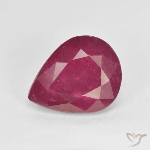5.86ct Naturel Rouge Rosâtre Rubis, En forme de poire, VS