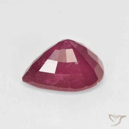 Rubis Rouge Rosâtre naturelle En forme de poire, 5.86 ct, VS